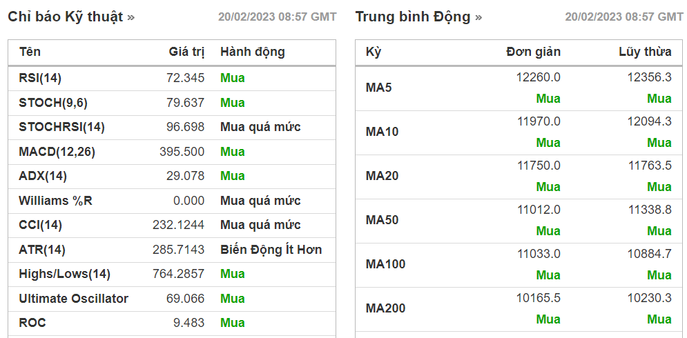 PTKT cổ phiếu BCC ngày 20/02/2023