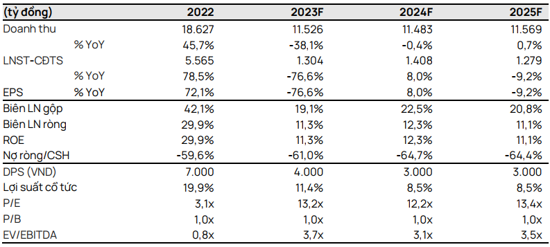 Dự phóng kết quả kinh doanh của DPM